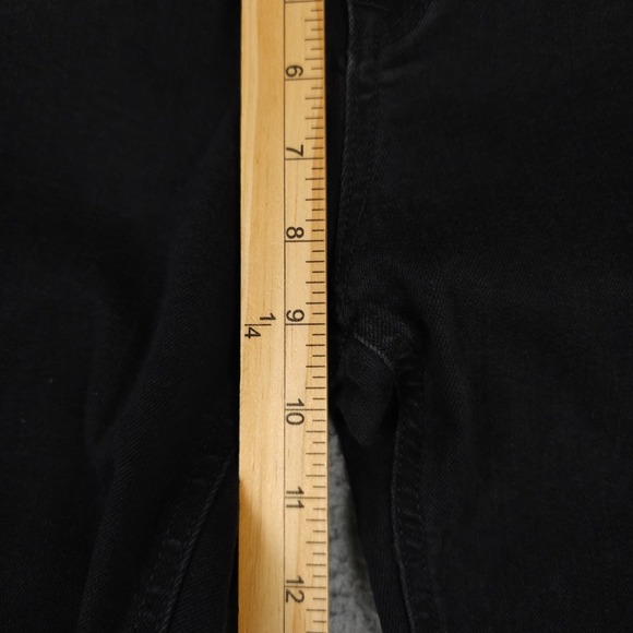 Zara Z1975 Jeans Womens 36 US 4 Black Flare Stretch Denim Dark Wash Boho 26x35 - Picture 6 of 12